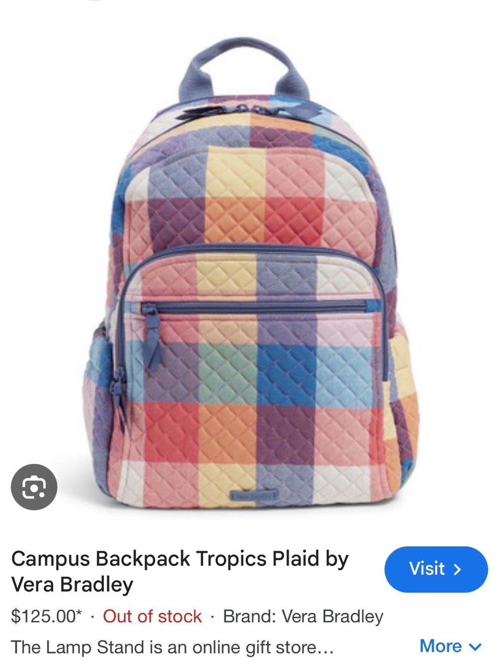 Vera Bradley Quilted Pastel Patchwork Backpack - Multicolor - Picture 2 of 7